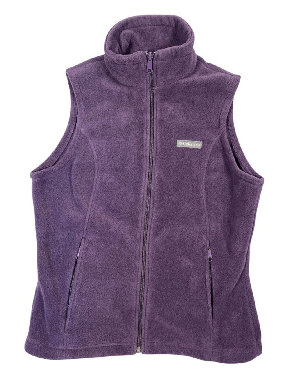 Columbia Womens Purple Fleece Vest M Full-Zip Lightweight Outdoor Polyester - Picture 2 of 6